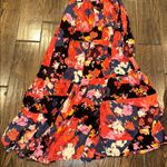 Jessica Simpson  Floral tiered maxi Dress with tassels size small Photo 8