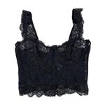 NA-KD  - Sleeve Lace Crop Corset Top in Black Photo 0