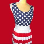 Kivenst high fashion patriotic flag inspired long sleeveless dress!! Red Size L Photo 5