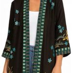 Johnny Was extremely heavily embroidered CELINA LINEN KIMONO COAT NWT RARE Photo 0