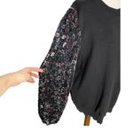 FATE CURVE Velvet Puff Sleeve Sleeve Sweater Black Size 1X Photo 3