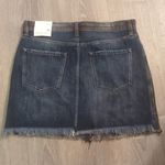 Kancan Collection Black Blue Two Toned Distressed Fringe Denim Skirt Size XL Photo 5