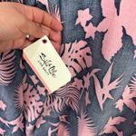 Salt Life Kaftan OSFM Navy Pink Floral Tassel Hem Coastal Boho Beach Cover Up Photo 7