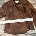 NWT Marrakech Women's Scuba Suede Zoe Moto Jacket distressed Brown SZ Small #74 Photo 12