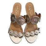 Jack Rogers  Lauren Mid Wedge Cork slide Sandals gold leather size 10 Photo 2