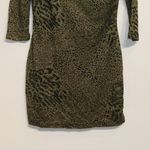 Cecico  Gold Cheetah Print Bodycon Dress Sz L Photo 2