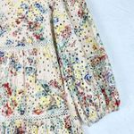 En Saison Eyelet Babydoll Mini Dress Size Small Floral Tiered Lined Puff Sleeve Pink Photo 9