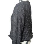 Vintage Papell Boutique Evening Black Beaded Jacket L 100% Silk Bolero Size L Photo 1