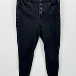 American Eagle  Jeans Women 4 SHORT Black Curvy Hi Rise Jegging Crop Button Fly Photo 0