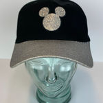 Disney  World Baseball Hat Cap Mickey Minnie Mouse‎ Glitter Black Silver Florida Photo 0
