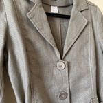 Laura Clement Belted Linen Blazer jacket taupe Cream Size US 4 Tan Photo 3