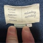 Anthropologie Huesca Pieced Top Saturday Sunday Navy Blue Ruffle Back Small Photo 6