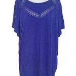 Liz Claiborne Purple T-Shirt with Crochet Lace Detail NWT Size 2X Plus Size Tee Photo 0