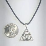 Silver Tone Pewter Celtic Knot Boho Pendant Necklace Photo 2