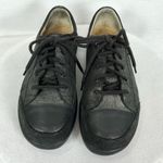 Women's Finn Comfort SoHo Germany Black Leather Sneaker Sz 41/10 Silver Sparkles Photo 6