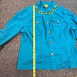 Ruby Rd Jacket Womens 14 Teal Blue Green Beaded Button Front Southwestern Coat Photo 4