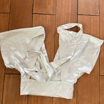 Zara RUST COLOR Satin Bow Tie V Neck Cap Sleeve Crop Top S. Tan Photo 9