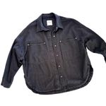 ZARA Oversized Denim Shirt Jacket Black Photo 2