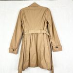 Anthropologie  Elevenses Ruffled Trench Coat Size 6 NEW Beige Belted Pockets Photo 1