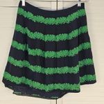 J.Crew NWT  Womens Navy Green Beanstalk Silk Skirt 8‎ - Loose Hem Photo 0