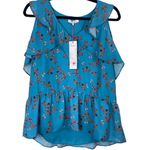 Parker ‎ Womens S Blue Dedra Floral Cold-Shoulder Top In Prairie NWT Photo 2