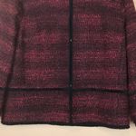 T Tahari  Women’s Tweed Knit Fringe Red Black Hook-Closures Suit Jacket Photo 2