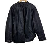 Torrid Black Faux Leather Collarless Moto Jacket Size 5X Photo 5