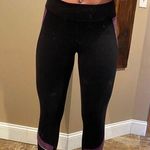American Eagle  Black and Purple Capri Leggings Photo 0