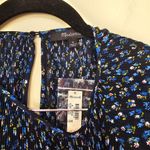 Madewell  Crinkle Georgette Mini Dress in Floral Blue Black Women's Size M Photo 10