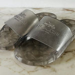 Coach Ulyssa Glitter Gray Logo Jelly Transparent Pool Slide Slippers - US 8 Photo 0