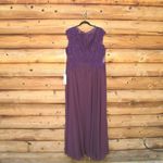 Mac Duggal 20264 Womens Purple APPLIQUED CAP SLEEVE BODICE FLOWY GOWN Photo 10