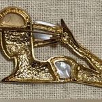 Vintage Sophisticated Lady Art Deco Brooch Photo 3