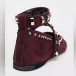 ZARA  burgundy studded suede ballet flats Photo 4