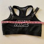 Nike Dri-Fit Black Logo Sports Bra Medium | Bold Strap Activewear Top Photo 3