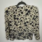 Ba&sh  Martha Floral Button-Up 3/4 Sleeve Blouse w shoulder pads Large Photo 11