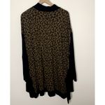 Alembika Chiu Oversized Cheetah Mock Neck Top Women XL Brown Black Photo 2