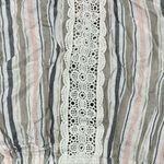 Surf Gypsy  Pink/Green/Gold Striped Twist Crop Top Blouse Photo 4