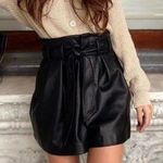 ZARA NWT  Bloggers Favorite Faux Leather Paperbag Shorts Photo 0