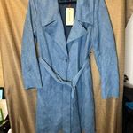 Solitaire NWT  Anthropologie Faux Suede Belted Trench Coat Size XL Photo 0