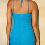 Oh Polly Cowl Neck Layered Mini Dress Blue Photo 1