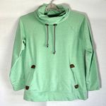 Maurice's Cowl Neck Pullover Sweater Sweatshirt L Mint Green Kangaroo Pocket Photo 0