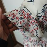 Sienna Sky White Floral Ruffle Sleeve Dress Size Medium Photo 6