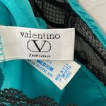 Valentino Garavani Vintage Valentino Intimo Emerald Teal Camisole Black Lace Trim Size Medium Photo 2