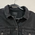 American Eagle  Women’s Black Denim Jacket Size Large Grunge Photo 2