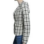 Femme Fatale NWT Women’s XS Black White Plaid Cotton Blend Tweed Jacket Blazer Photo 3