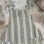 Green Coast Striped Romper Button Front Tie Strap Casual Summer‎ Jumpsuit Photo 2