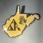 Alpha Delta Kappa Gold Tone Yellow WV State Shaped Pin Photo 0