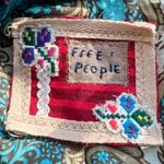 Free People Vintage Gypsy Jacquard Teal Military Coat Photo 4