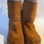 Toms  Moccasin Boots Womens 7 Suede Leather 300813 Nepal Faux Fur Lined Brown Photo 0