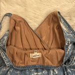 Anthropologie NWT  Porridge denim marble dye surplice tank top L Photo 5